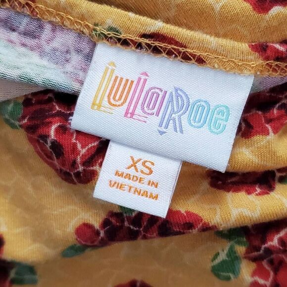 LulaRoe XS Yellow Floral Top - Picture 4 of 7